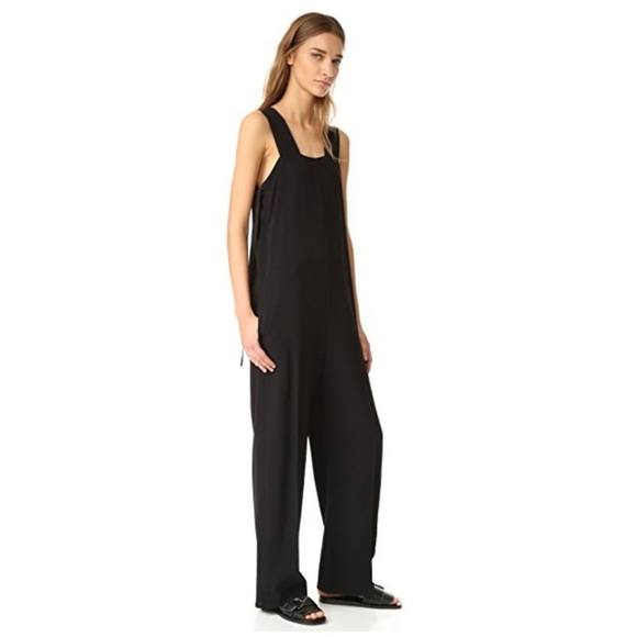 299 Helmut Lang Women's Side Tie Tank Jumpsuit Size XS Color Black - Picture 3 of 12
